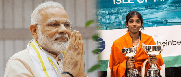 வைஷாலிக்கு பிரதமர் மோடி வாழ்த்து.