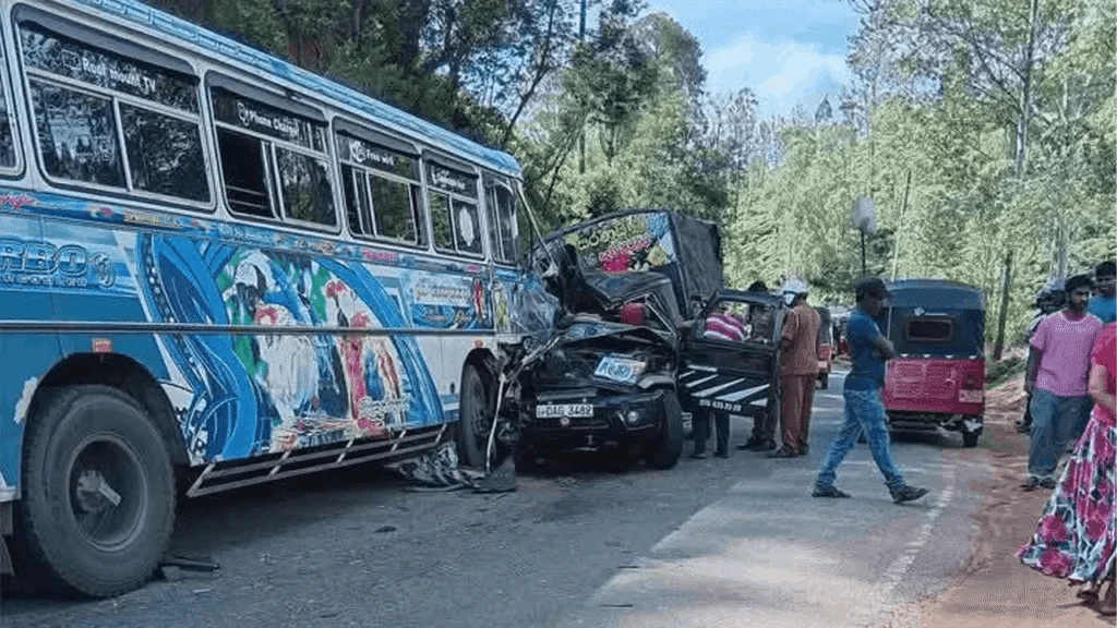 நுவரெலியாவில் பஸ் – லொறி விபத்து : ஒருவர் படுகாயம்.