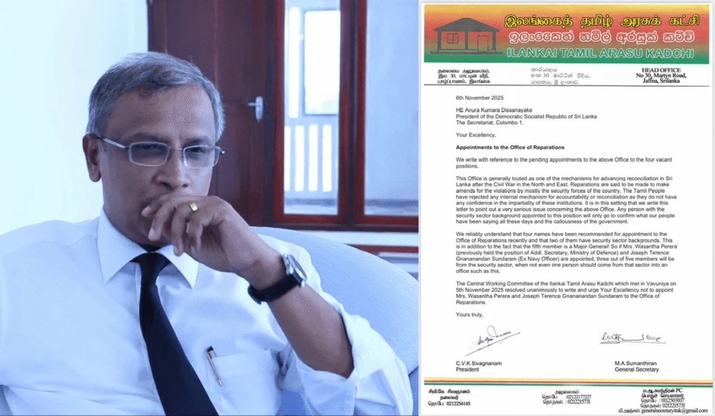 தமிழரசு கட்சியின் செயலாளர் எம்.ஏ.சுமந்திரன் ஜனாதிபதிக்கு கடிதம்