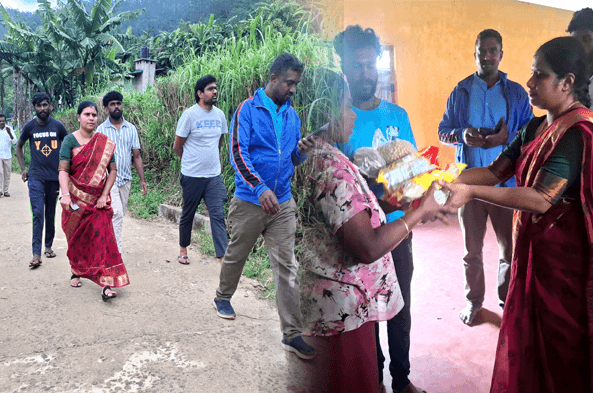 மக்களுக்கு நிவாரணம் வழங்கிய அனுஷா சந்திரசேகரன்