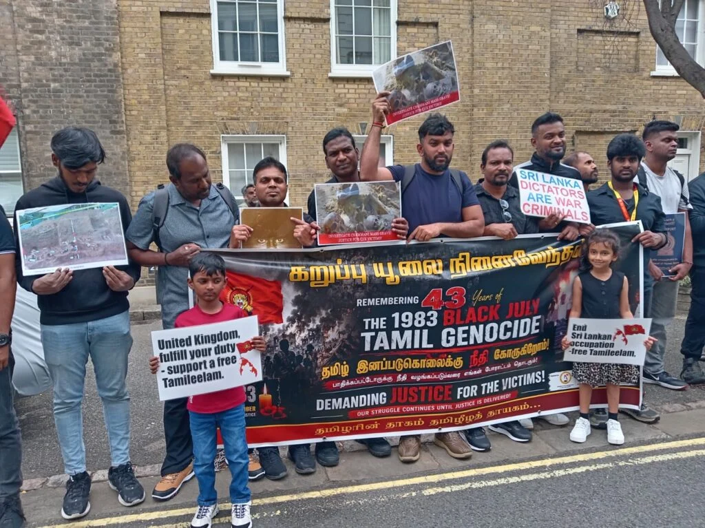 இலண்டன் – இலங்கை தூதரகம் மற்றும் இங்கிலாந்து பிரதமர் அலுவலகம் முன்பாக மாபெரும் கவனயீர்ப்பு போராட்டம்.